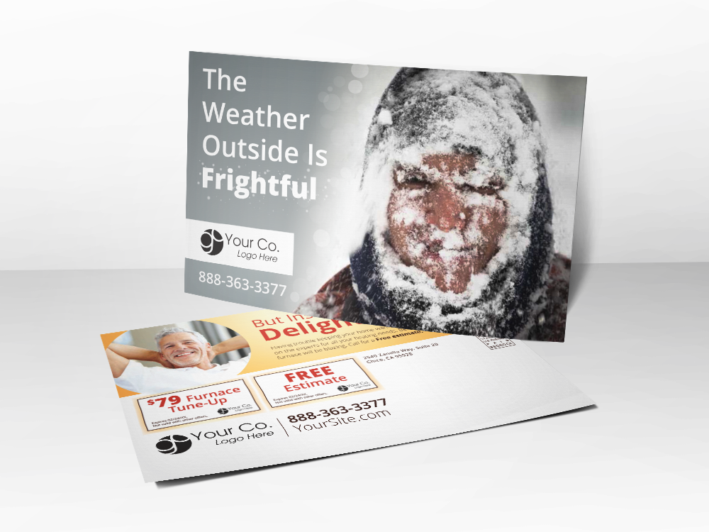 'The Weather Outside is Frightful' Man Covered in Snow - Front & Back