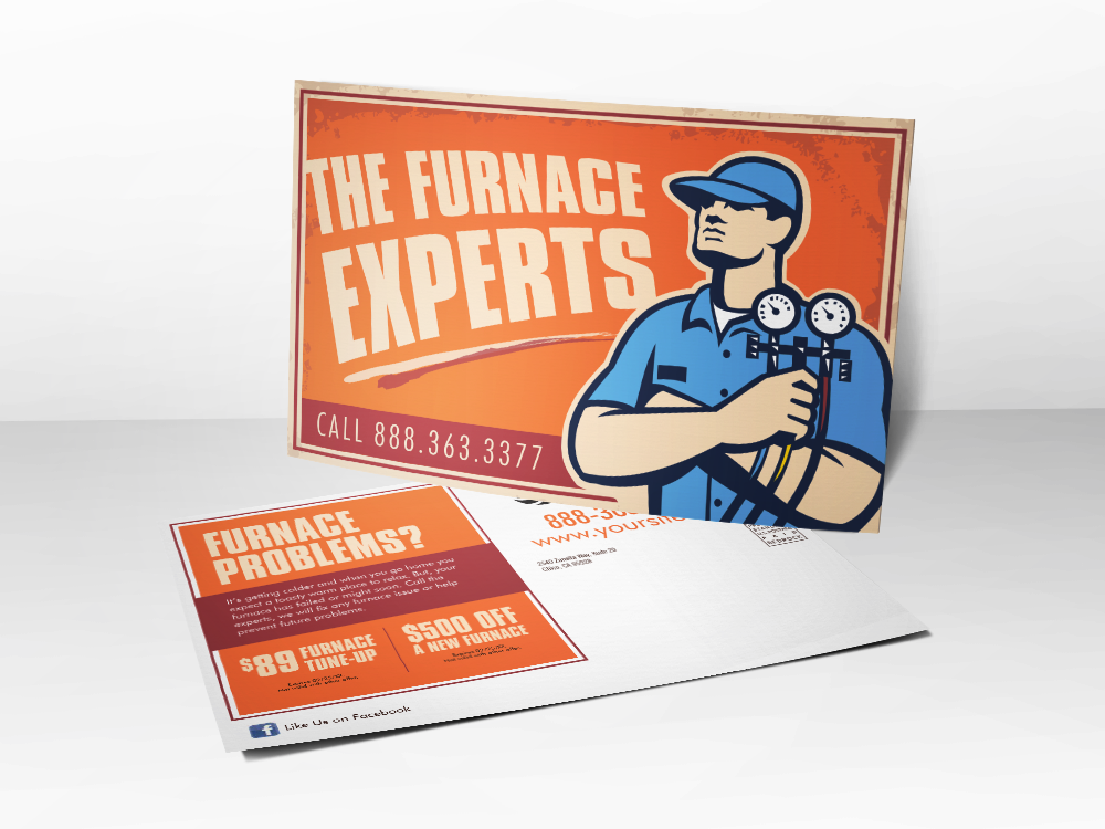 'The Furnace Experts' HVAC Technician Postcard - Front & Back