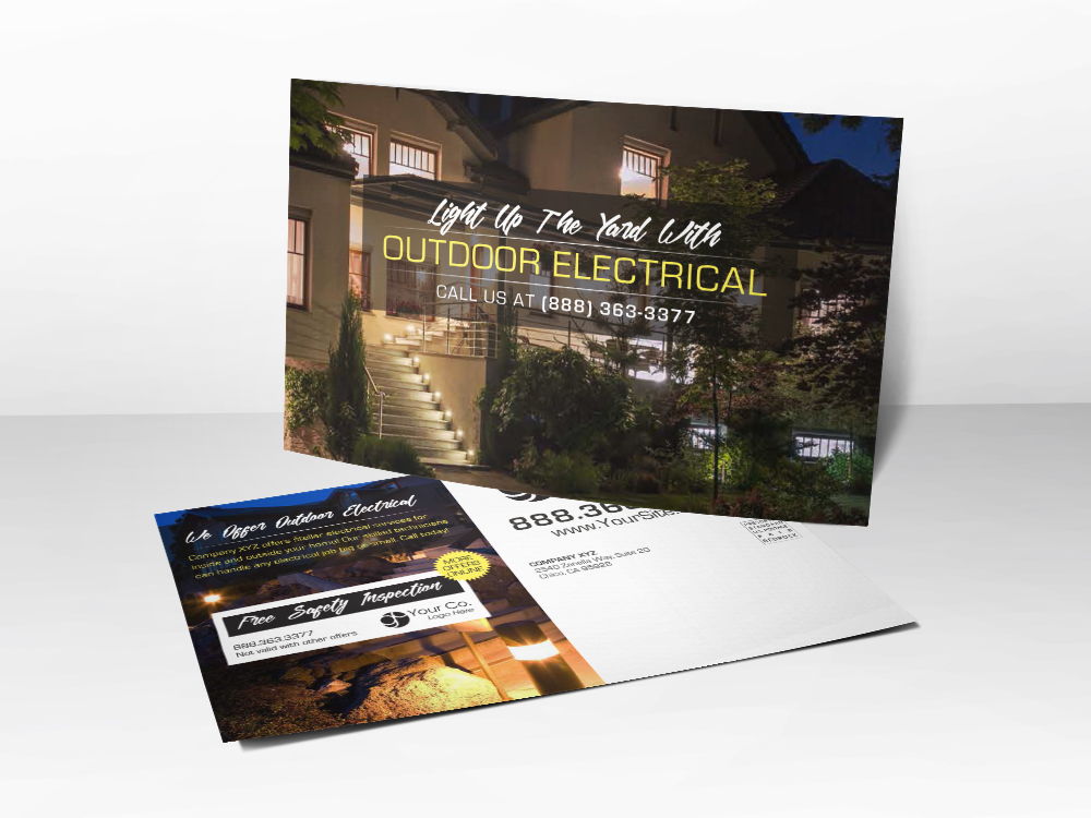 'Outdoor Electrical' Electrician Postcard - Front & Back