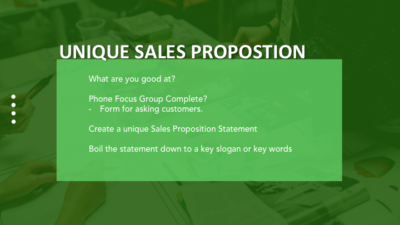 'Sales Proposition' Green Graphic