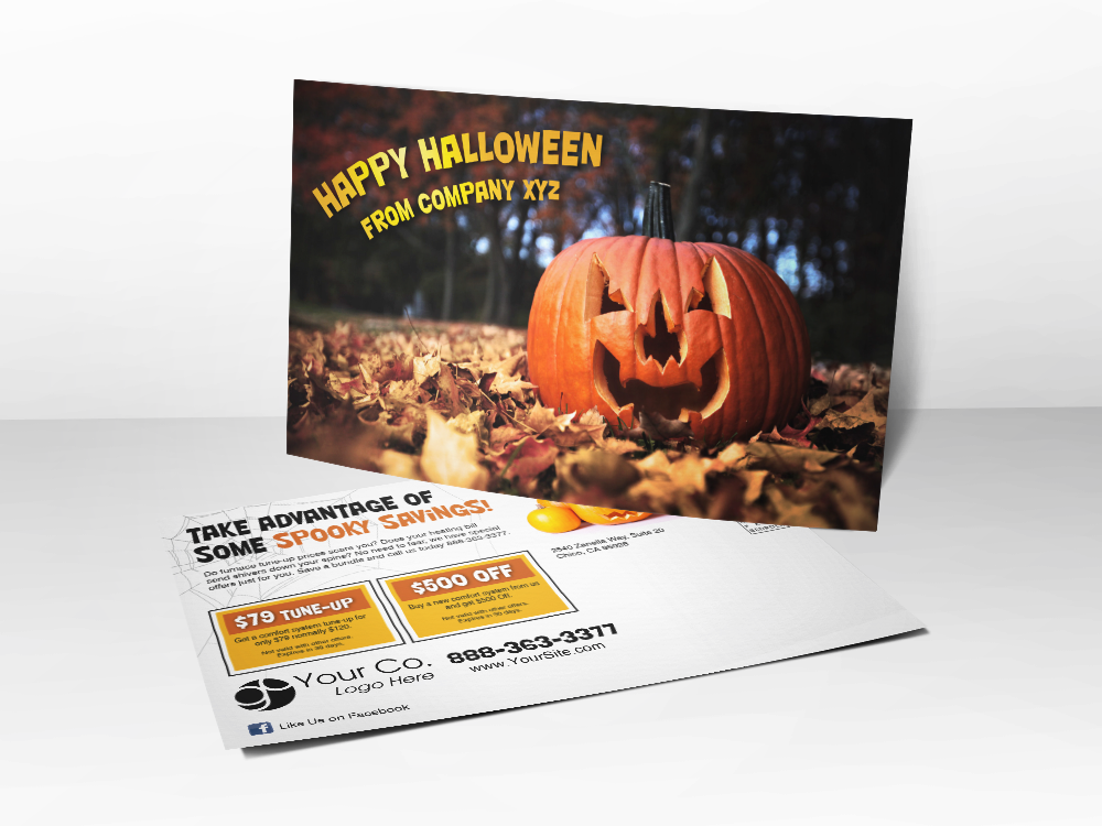 'Happy Halloween' HVAC Postcard