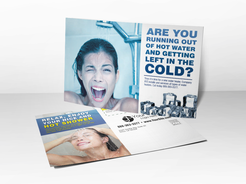 'Are You Cold?' Freezing Lady - Plumbing Postcard