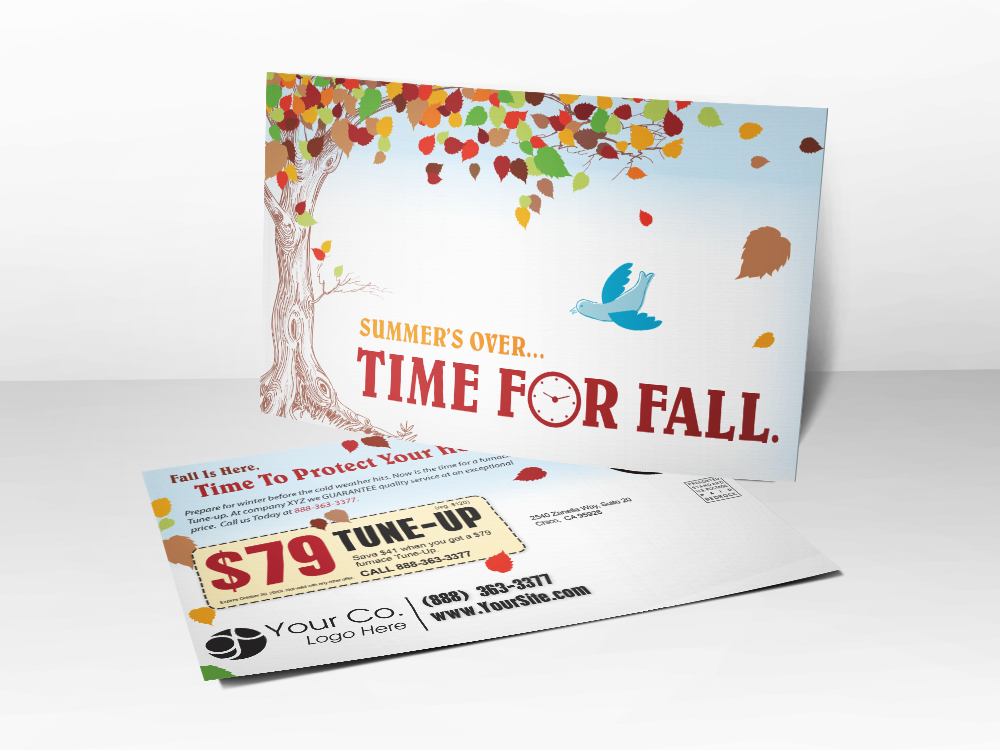 'Time For Fall' HVAC Postcard