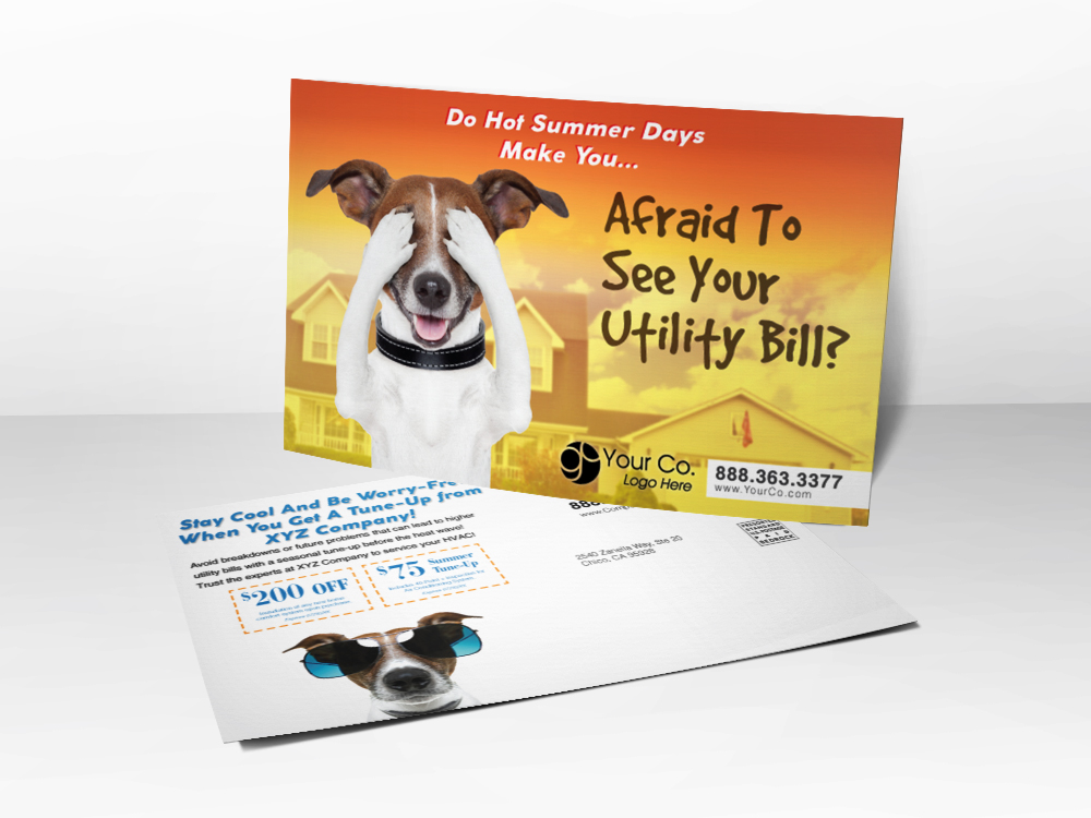 'Scared Dog' Summer HVAC Postcard - Bedrock Markets