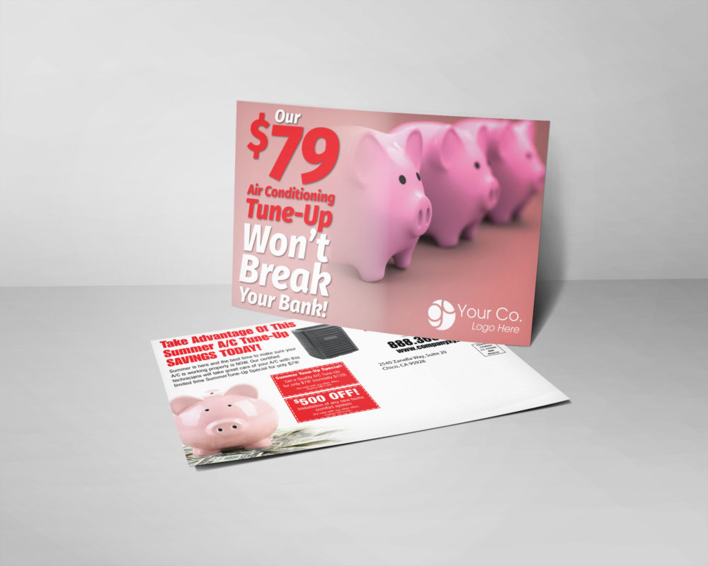 'Air Conditioning TuneUp Won't Break The Bank' Summer Postcard