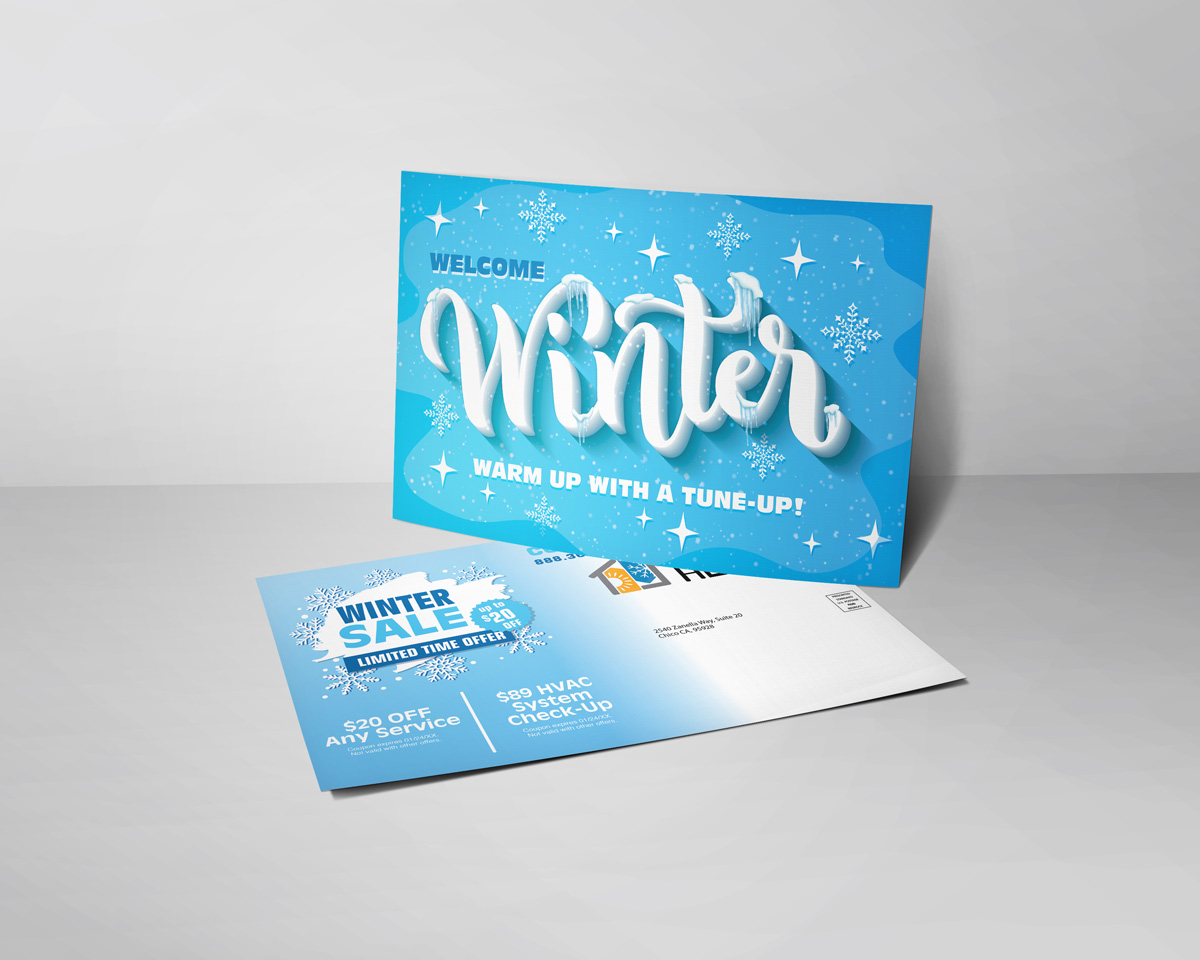 Warm Up With A Tune-Up Winter Postcard